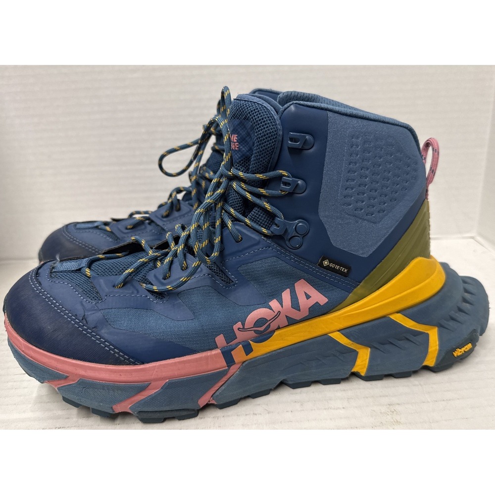 HOKA One One Hike GTX mens size 10.5D blue orange pink hiking Shoes V995 W504